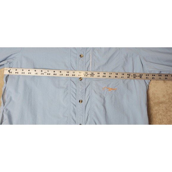 True Flies Men's Vented Fishing Shirt Long Sleeve Performance Utility Sz L Blue - Picture 9 of 16